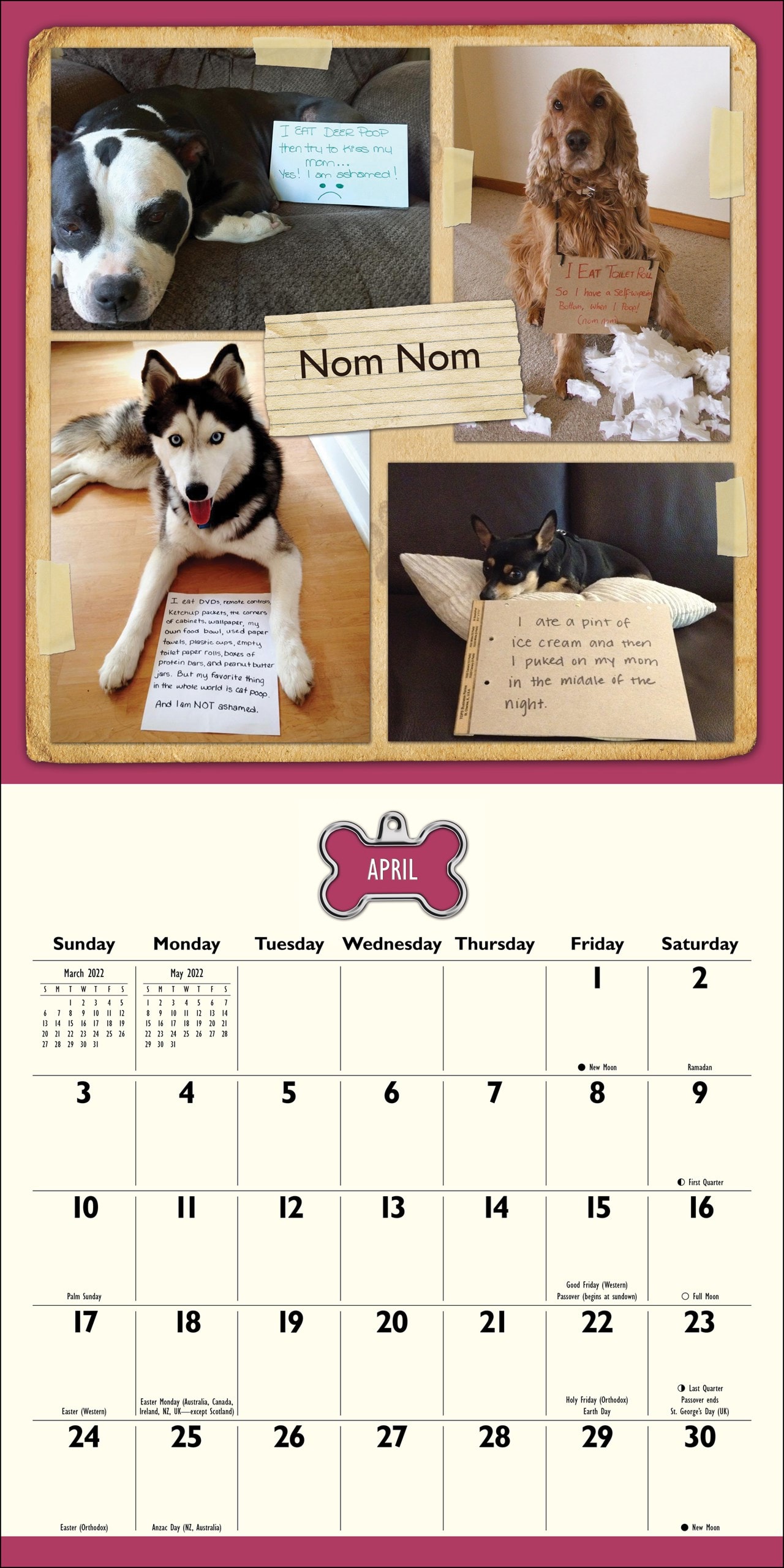 Dog Shaming Calendar 2022 - July Calendar 2022