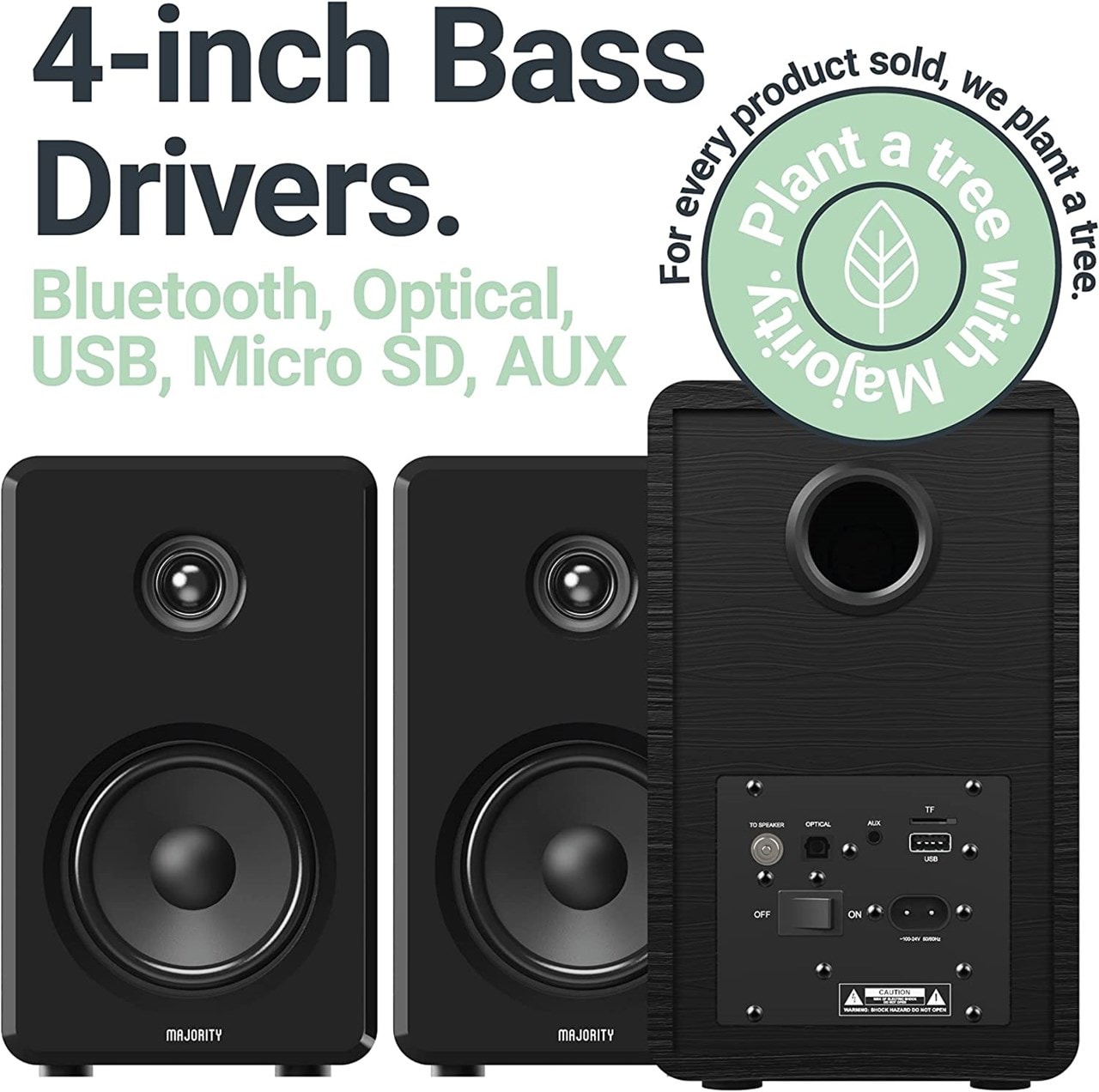 Majority D40 Active Bluetooth Bookshelf Speakers Bookshelf Speakers