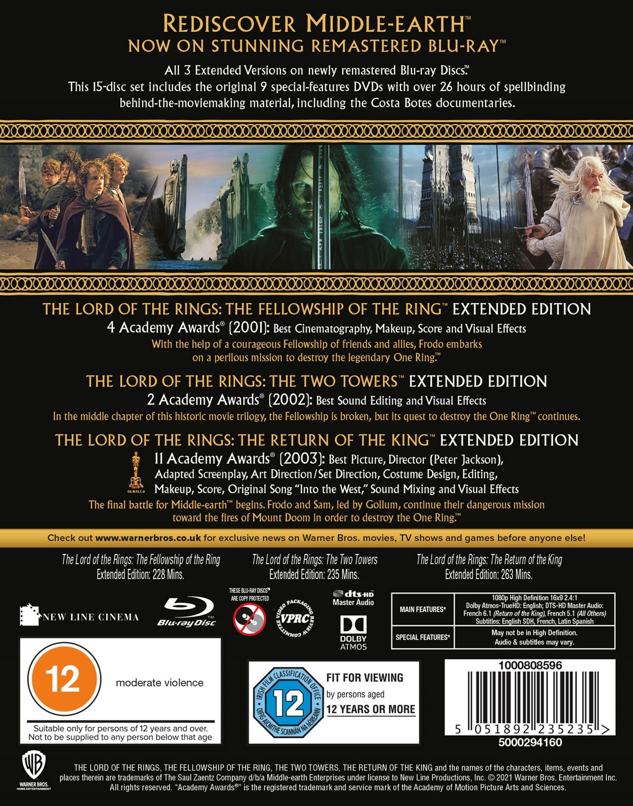 The Lord Of The Rings Trilogy: Extended Editions (hmv Exclusive) | Blu ...