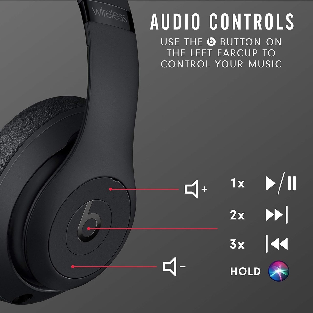 Beats by Dr Dre Studio 3 ANC Wireless Matte Black Headphones
