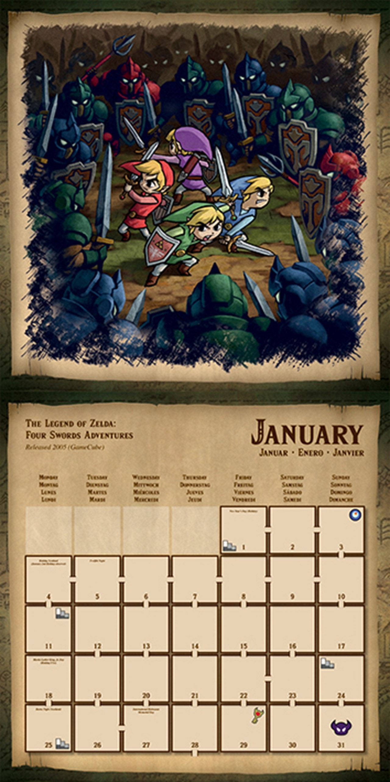 The Legend Of Zelda Square 2021 Calendar Calendars Free shipping