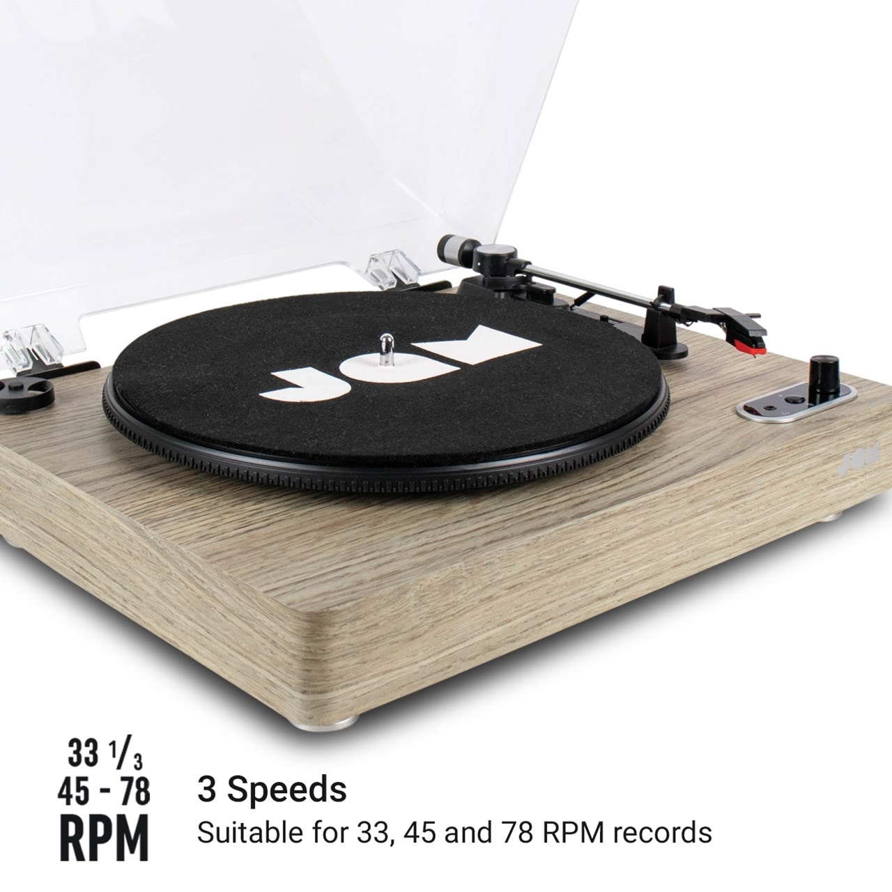 Jam Sound Stream Light Wood Bluetooth Turntable Turntables Free