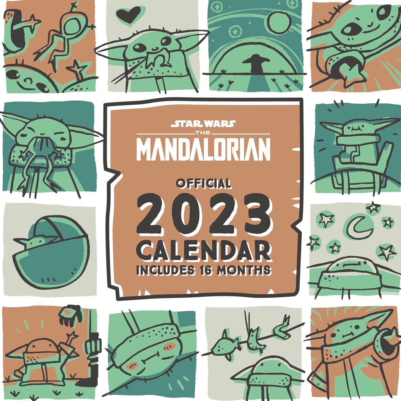Grogu The Child Mandalorian Star Wars 2023 Square Calendar Calendar