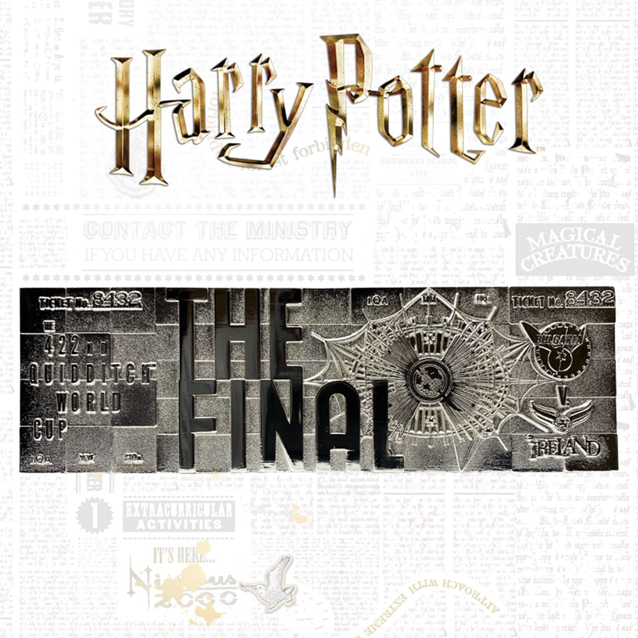 Harry Potter Quidditch World Cup Ticket Metal Replica Online Only Pop Culture Accessories Free Shipping Over Hmv Store