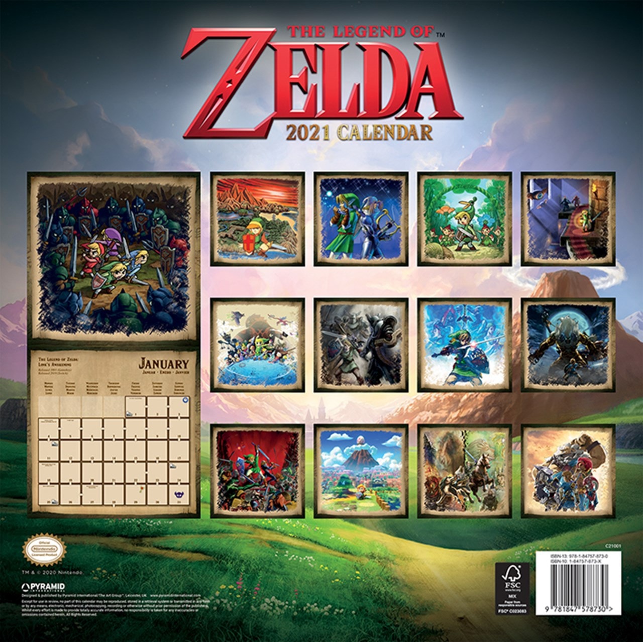 The Legend Of Zelda Square 2021 Calendar Calendars Free Shipping 