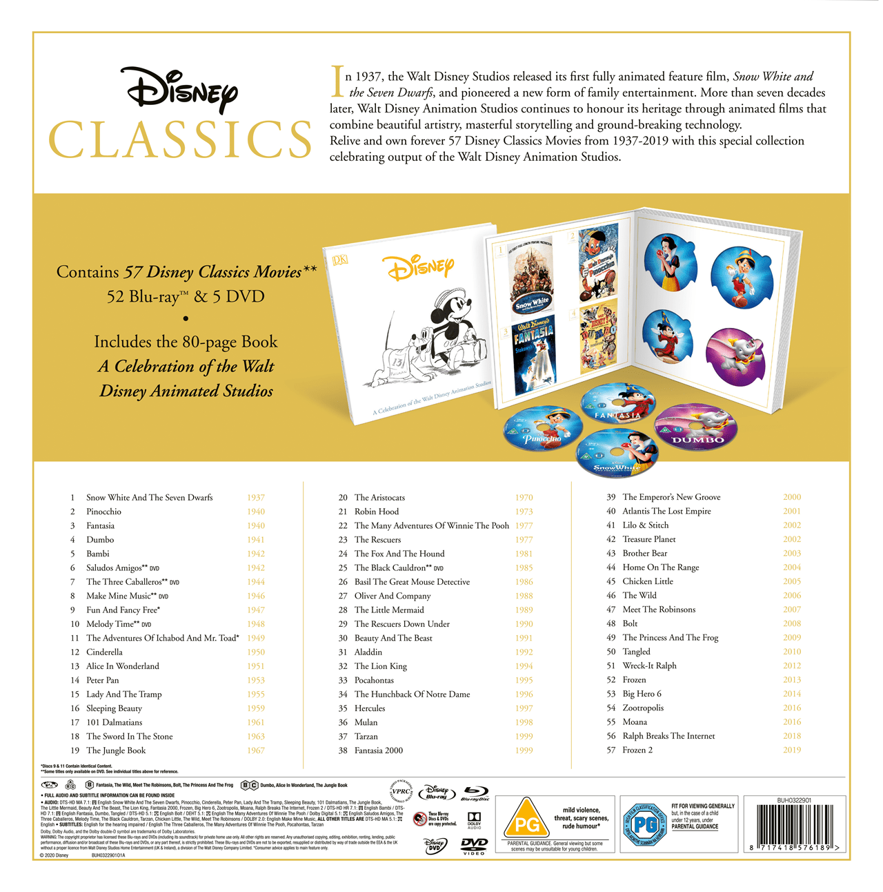 Disney Classics Complete 57 Movie Collection Blu ray Box Set Free 