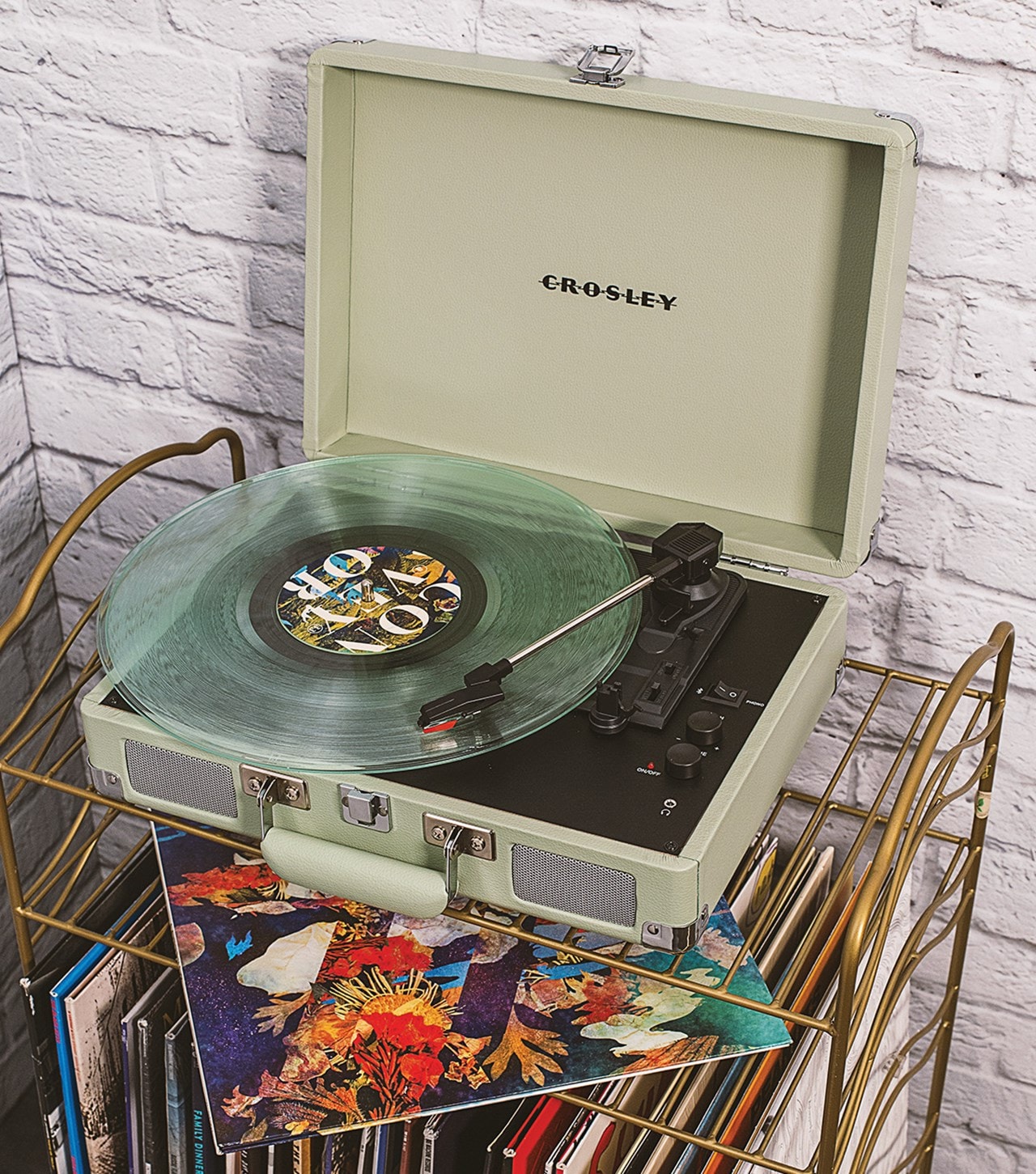 Crosley Cruiser Deluxe Record Player in Mint with Bluetooth & Speakers