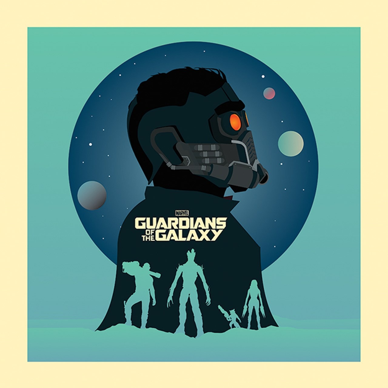 Guardians of the Galaxy Poster: Silhouettes Canvas Wall Art Print | HMV ...