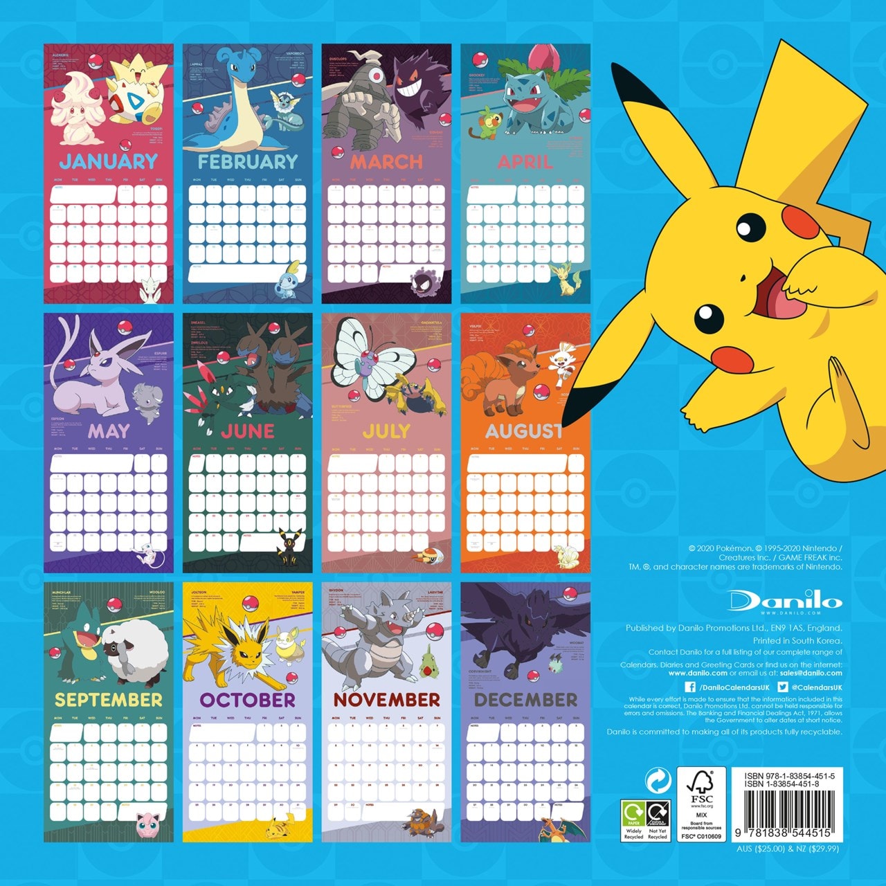 Pokemon: Square 2021 Calendar | Calendars | Free shipping over £20