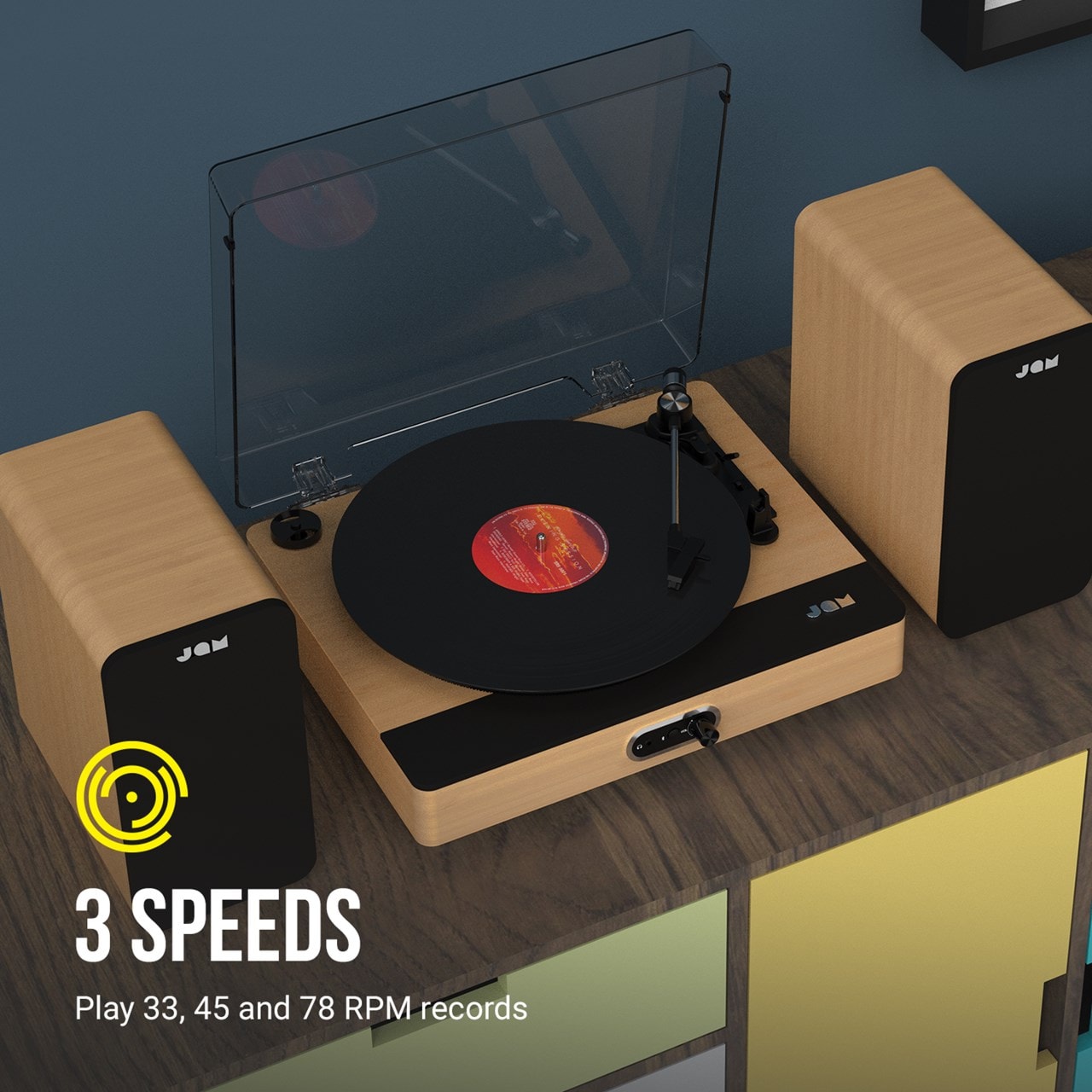 Jam Sound Stream+ Wood Bluetooth Turntable (hmv Exclusive) Turntables Free shipping over £20