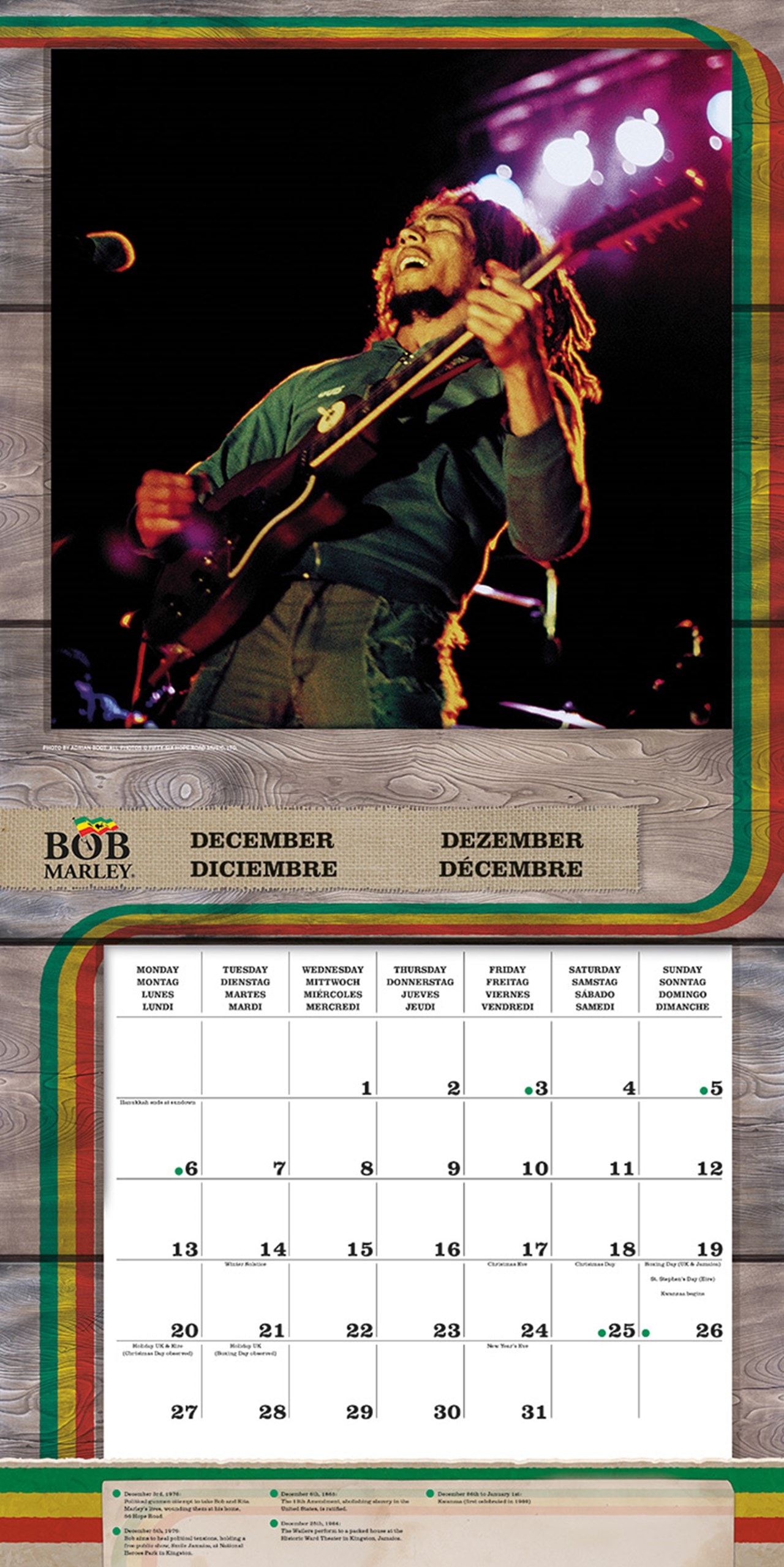 Bob Marley Square 2021 Calendar Calendars Free shipping over £20