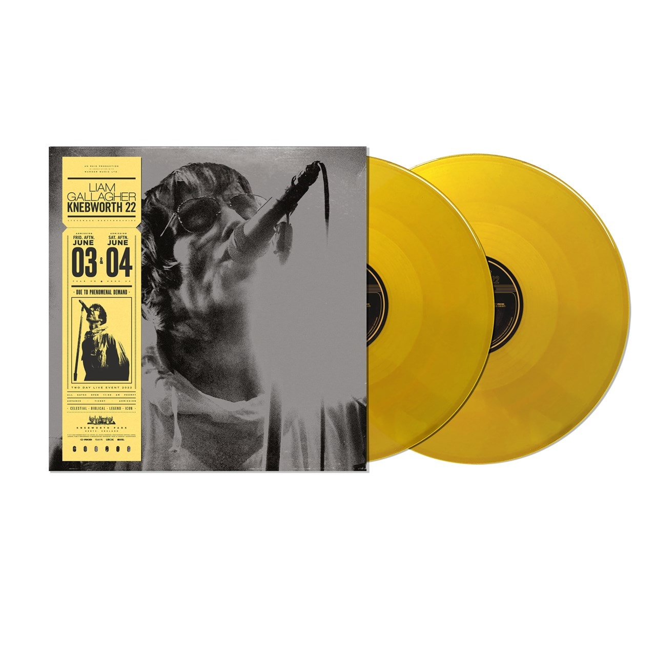 Liam Gallagher Knebworth 22 Album New Limited Edition Sun Yellow 2 LP Record Liam Gallagher