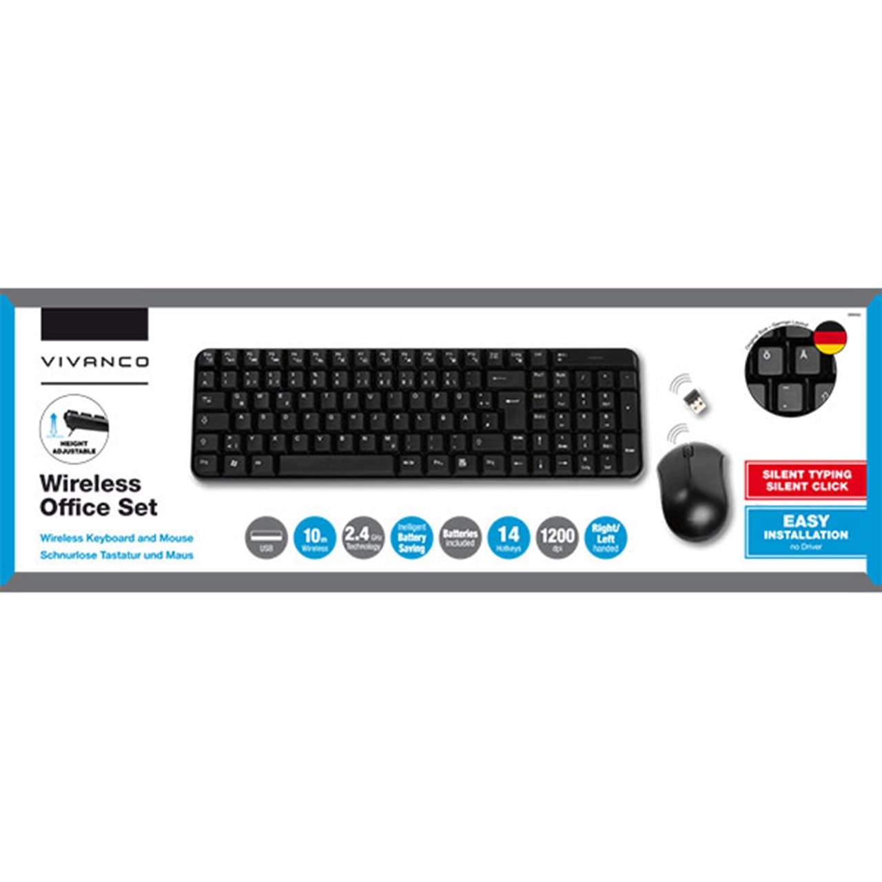 Vivanco Bluetooth Keyboard & Mouse Set PC Accessories Free shipping