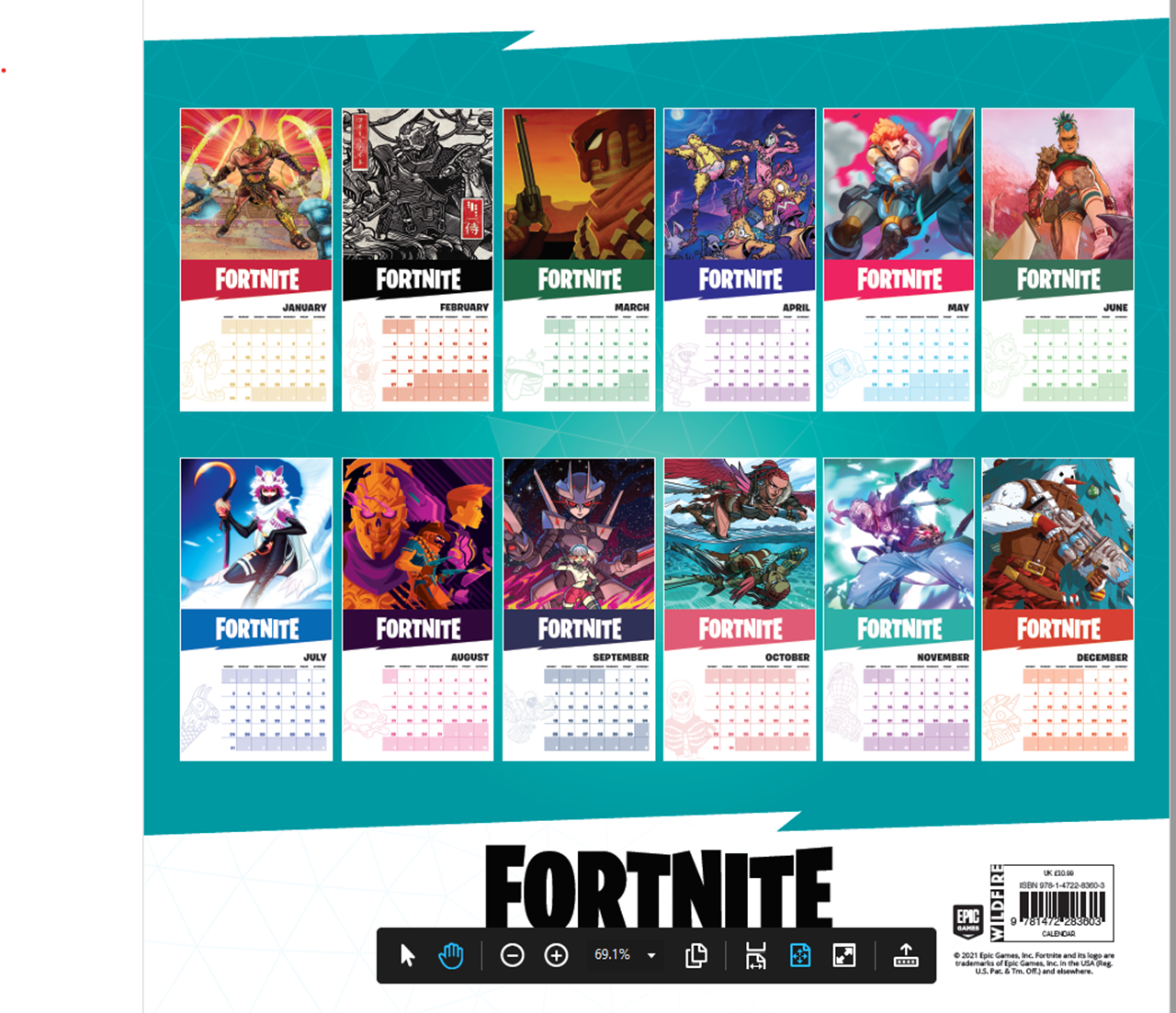 Fortnite Square 2022 Calendar Calendars Free shipping over £20