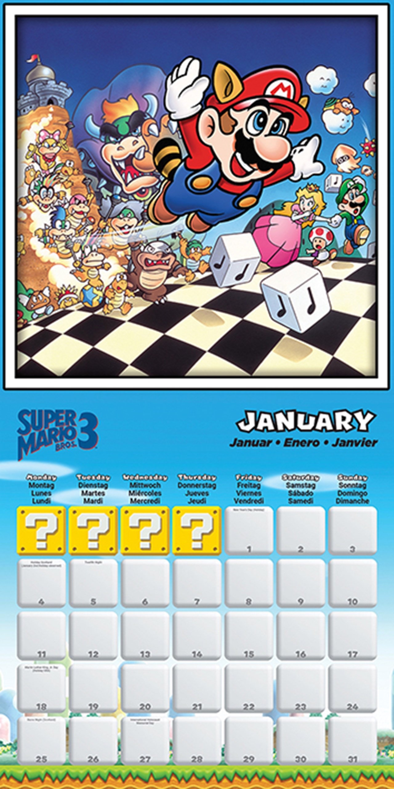 Super Mario Square 2021 Calendar Calendars Free shipping over £20