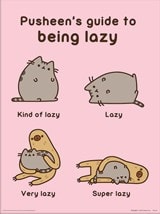 Guide To Being Lazy Pusheen Loose 30 x 40cm Print | Wall Art | Free ...