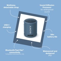 Sony SRSXB13 Blue Bluetooth Speaker - 7