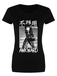 Awkward Tokyo Spirit: Black Ladies Fit Tee (Small) - 1