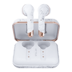 Happy Plugs Air1 Plus White Marble Earbud True Wireless Bluetooth Earphones - 2