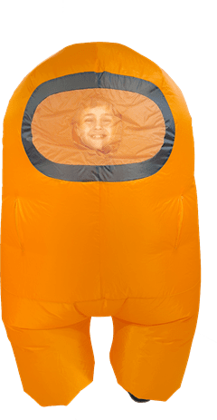 Among Us: Orange (Size 2 Kids) Official Inflatable Costume - 1