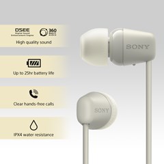 Sony WI-C100 Taupe Bluetooth Earphones - 6