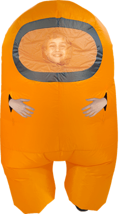 Among Us: Orange (Size 2 Kids) Official Inflatable Costume - 2