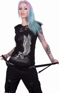 Enslaved Angel Lace Layered Viscos Ladies Fit Spiral Tee (Extra Large) - 3