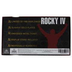 Rocky IV Ivan Drago Fight Ticket: 24K Gold Plated Limited Edition Collectible - 6