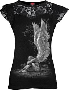 Enslaved Angel Lace Layered Viscos Ladies Fit Spiral Tee (Extra Large) - 1