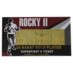 Rocky II Apollo Creed Fight Ticket: 24K Gold Plated Limited Edition Collectible - 5