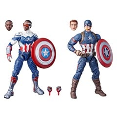 Captain America 2-Pack Steve Rogers Sam Wilson Hasbro Marvel Legends Series Action Figures - 2