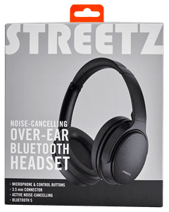 Streetz HL-BT404 Black Active Noise Cancelling Bluetooth Headphones - 6