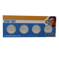 Star Trek Set Of 4 Starfleet Division Medallions In .999 Silver Plating Collectible Medallions - 6