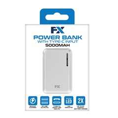 FX White 5000mAh Power Bank - 3