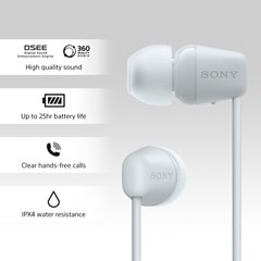 Sony WI-C100 White Bluetooth Earphones - 6