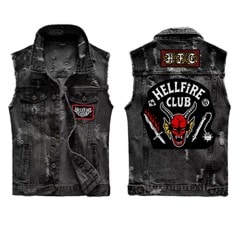 Hellfire Club Denim Sleeveless Jacket Stranger Things Season 4 (Small) - 1