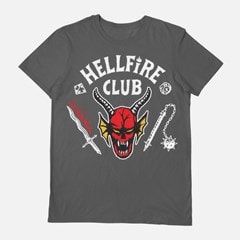 Hellfire Club Face Stranger Things Season 4 Charcoal Tee (hmv Exclusive) (Large) - 1