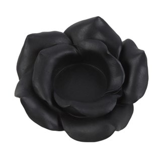 Black Rose Resin Tealight Candle Holder