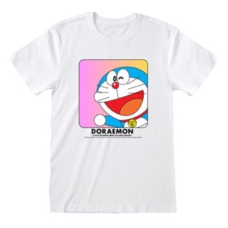 Face In Box Doraemon White Tee