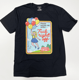 Please Excuse Me While I F**k Right Off Steven Rhodes Black Tee