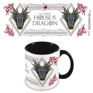 Ornate House of the Dragon Black Coloured Inner Mug