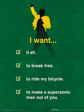 I Want Checklist Queen 30cm x 40cm Art Print