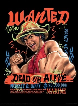 Luffy Wanted Dead Or Alive One Piece 30cm x 40cm Art Print
