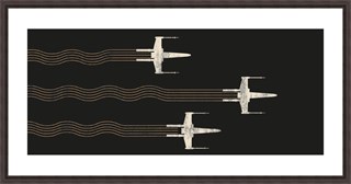 X-Wing Starfighters Star Wars Pre-Framed Art Print (50X100cm
