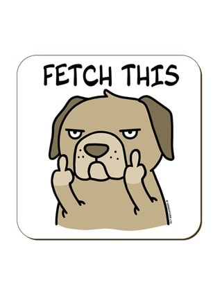 Fetch This Square Coaster