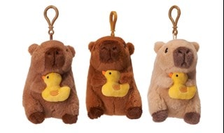 Capybara Holding Duck Bag Clip Plush Assortment