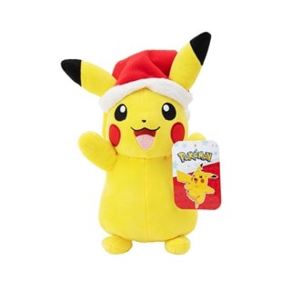 Holiday Pikachu With Santa Hat Pokemon Plush