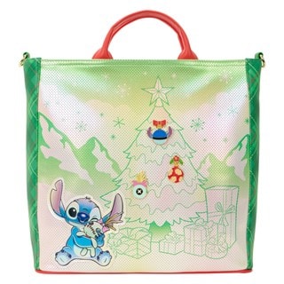 Lilo And Stitch Holiday Loungefly Crossbody Tote Bag