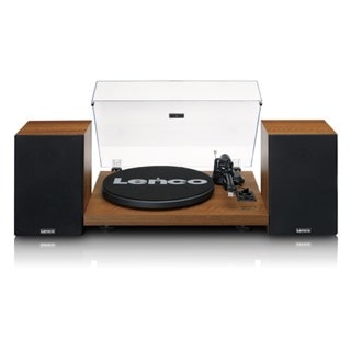 Lenco LS-480WD Wood Turntable and Speakers