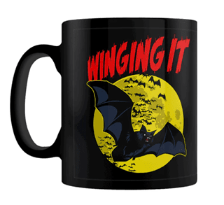 Winging It Horror Bat Black Mug